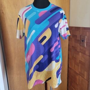 Men's EDM Into The AM Festival Rave Tee Pastel Abstract Print Size Small
